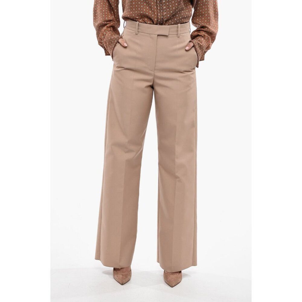 Valentino Front-pleated Wide-leg Pants